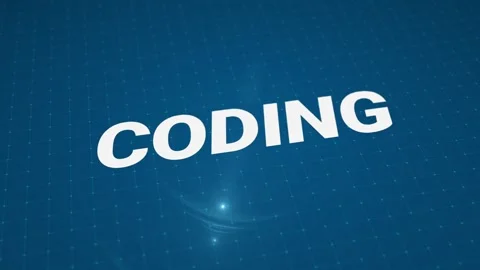 Coding glitch text reveal animation on a ball grid background. 4K Stock Footage 274056176