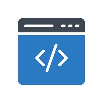 Coding glyph color icon Stockillustratie