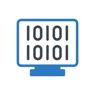 Coding glyph color icon Illustrazione stock