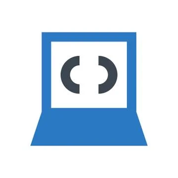 Coding glyph color icon Stock Illustration