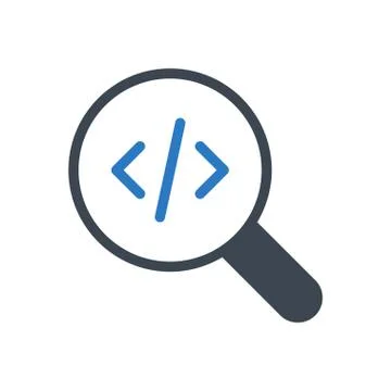 Coding glyph colour icon Stock Illustration
