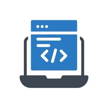 Coding glyph colour icon イラスト素材