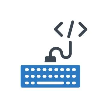 Coding glyph colour icon Stock Illustration