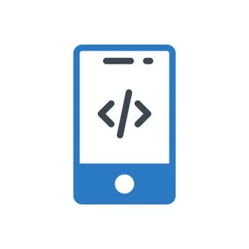 Coding glyph colour icon Stock Illustration