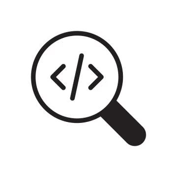 Coding glyph flat icon Stock Illustration