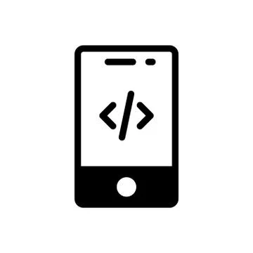 Coding glyph flat icon Illustrazione stock