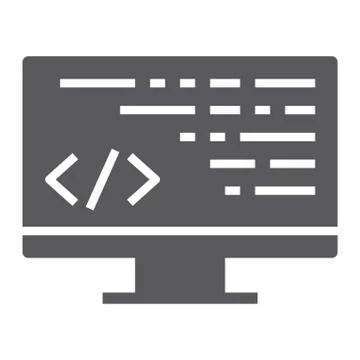 Coding glyph icon, programming and development Stock-Illustration