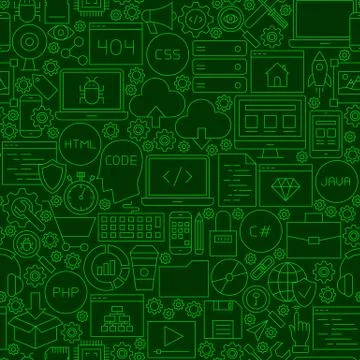 Coding Green Line Seamless Pattern イラスト素材