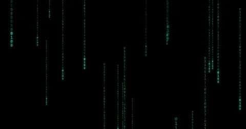 Coding, hacking and hologram with data transfer on dark background for binary Stock Footage 284306607