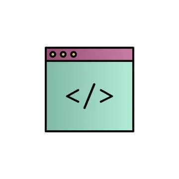 Coding, html, programming color gradient vector icon Stock Illustration