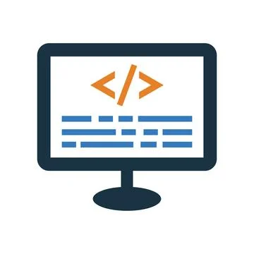 Coding, html, programming icon. Glyph style vector EPS. Stock Illustration