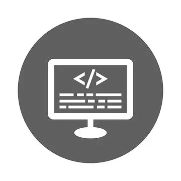 Coding, html, programming icon. Gray vector graphics. Stock Illustration
