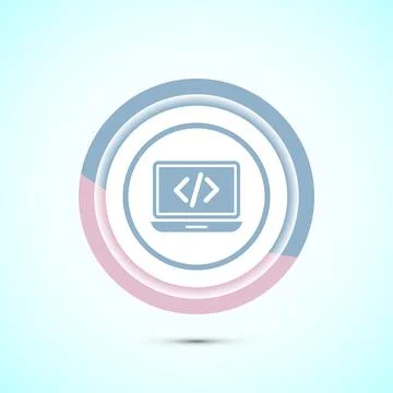 Coding icon design illustration, Web development icon, Pastel color button .. イラスト素材