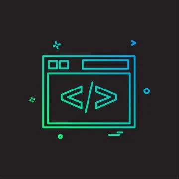 Coding icon design vector Illustrazione stock