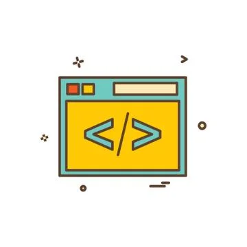 Coding icon design vector Illustrazione stock