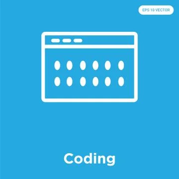 Coding icon isolated on blue background 無料イラスト素材
