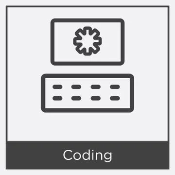 Coding icon isolated on white background Illustrazione stock gratuita