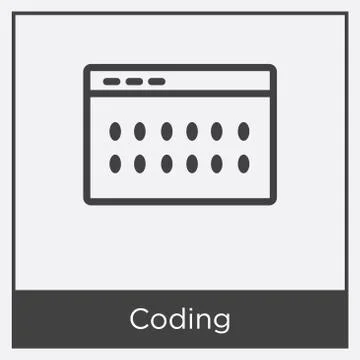 Coding icon isolated on white background Free Stock Illustration