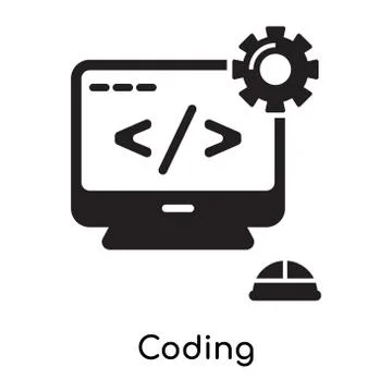 Coding icon isolated on white background Free Stock Illustration