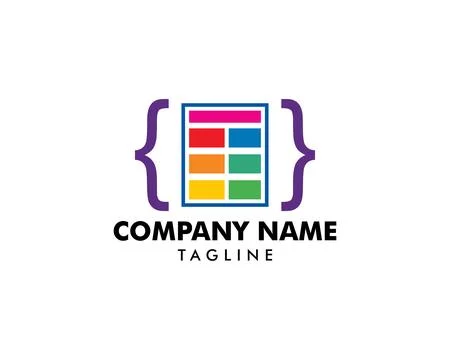 Coding Icon Logo Template Illustration Design Stock Illustration