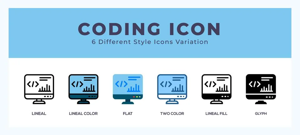 Coding icon set pack vector illustration. Illustrazione stock