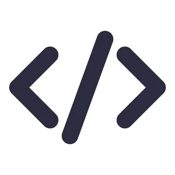 Coding Icon Sign Coding Simple Flat Stock Illustration