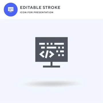 Coding icon vector, filled flat sign, solid pictogram isolated on white, logo Stock Illustration