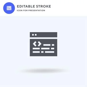 Coding icon vector, filled flat sign, solid pictogram isolated on white, logo Illustrazione stock