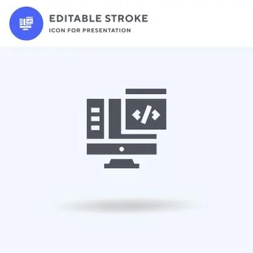 Coding icon vector, filled flat sign, solid pictogram isolated on white, logo Stock Illustration