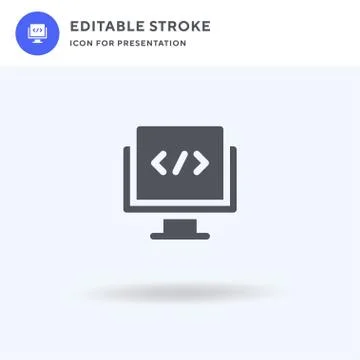 Coding icon vector, filled flat sign, solid pictogram isolated on white, logo Stock Illustration