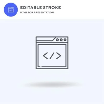 Coding icon vector, filled flat sign, solid pictogram isolated on white, logo Stock Illustration