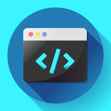 Coding icon vector flat program app Stock Illustration