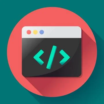 Coding icon vector flat program app Illustrazione stock
