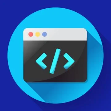 Coding icon vector flat program app Illustrazione stock