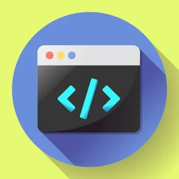 Coding icon vector flat program app Stock Illustration