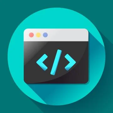 Coding icon vector flat program app Stock Illustration