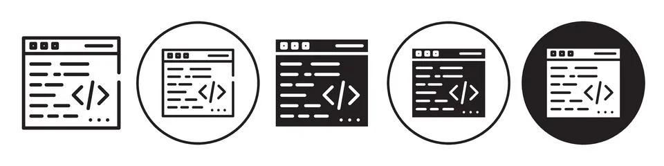 Coding icon vector set collection for web Stock Illustration