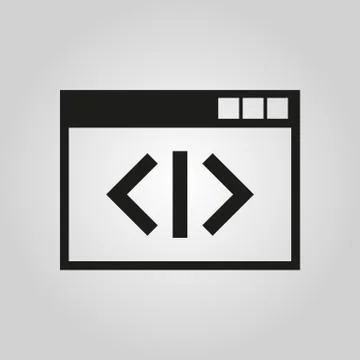 The coding icon. WWW and browser, development, seo symbol. UI. Web. Logo. Sign Stock-Illustration