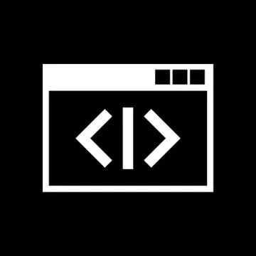 The coding icon. WWW and browser, development, seo, coding symbol. UI. Web. Logo Free Stock Illustration