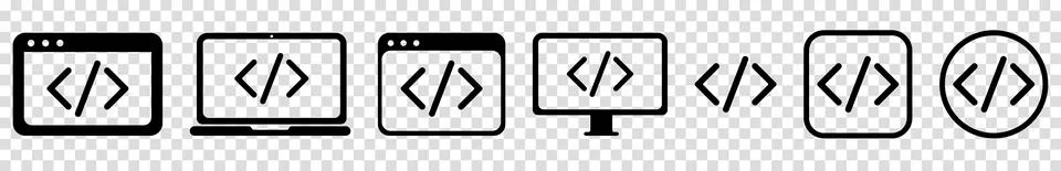 Coding icons set Stock Illustration