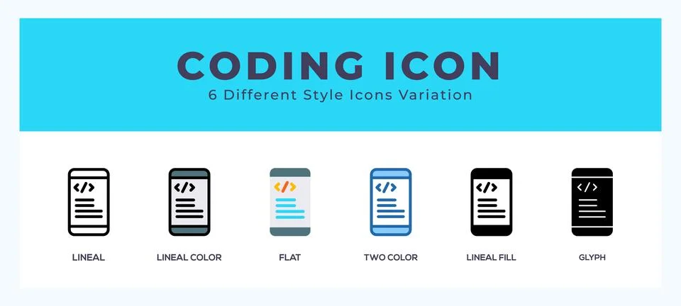 Coding icons set of simple vector illustration. Illustrazione stock