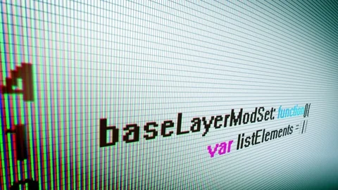 Coding Information on a Modern PC Screen Stock Footage 79872555