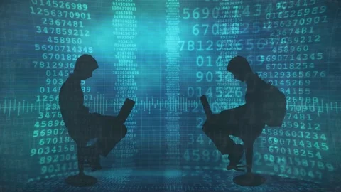 Coding Inside Matrix Data Flow Video stock 143415625