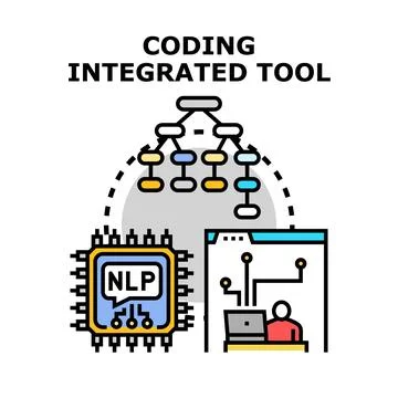 Coding integrated tool for software development Illustrazione stock