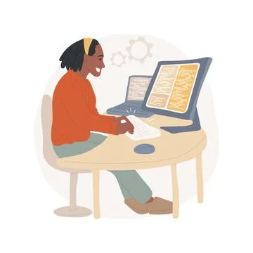 Coding isolated cartoon vector illustration. Stockillustratie