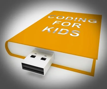 Coding For Kids Children Programming 3d Rendering Stock-Illustration