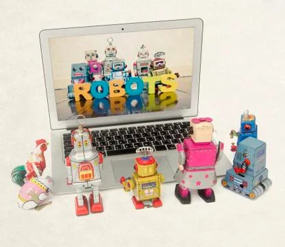 Coding for kids  on a laptop computer i Stock Photos