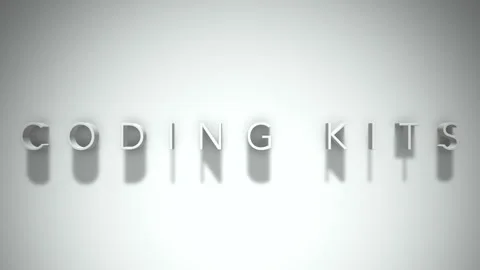 Coding Kits 3D title animation with shadows on a white background Stock Footage 296664710