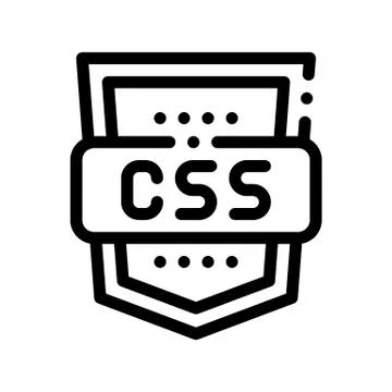 Coding Language CSS System Vector Thin Line Icon Illustrazione stock