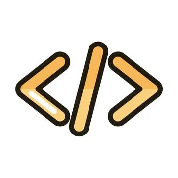 Coding language development internet web technology interface line and fill Stock-Illustration